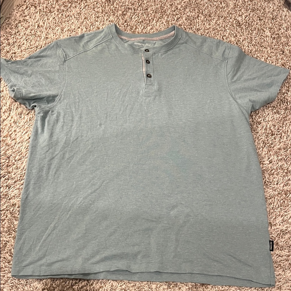Kenneth Cole Men's Sky Blue Short Sleeve Henley